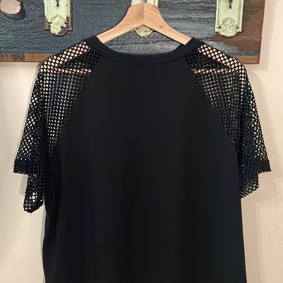 2/$18 Shein Black Fish Net Raglan Sleeve T-shirt Size 1XL - Picture 9 of 11